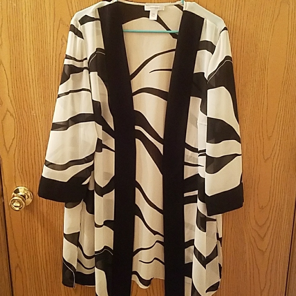 Sheer animal print cardigan